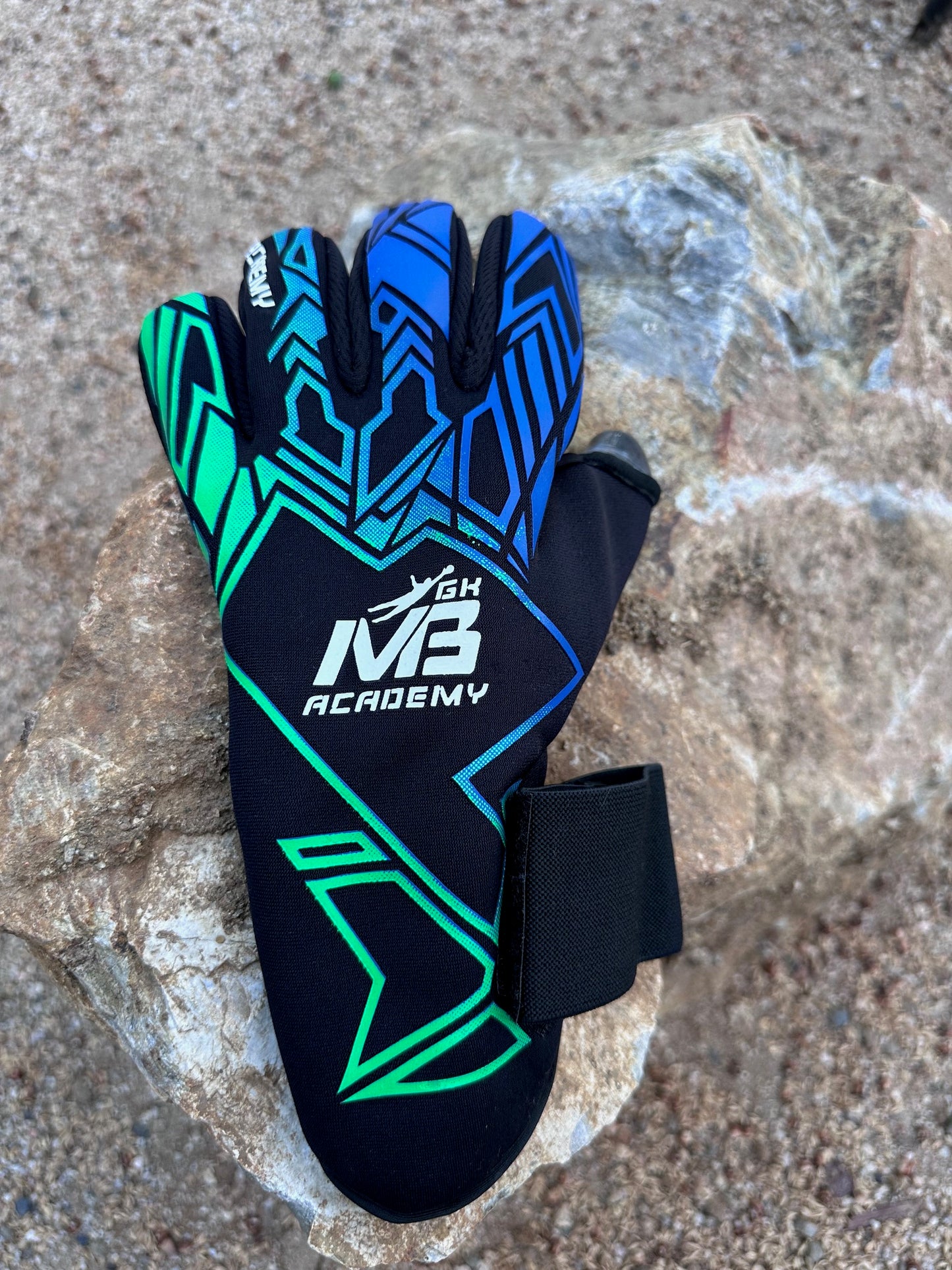 Blue/Green Gloves on Black Neoprene